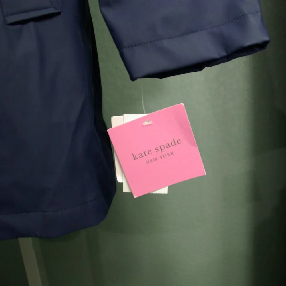 NWT Kate Spade New York Aline Raincoat Hooded Jacket Size 4 Water Resistant